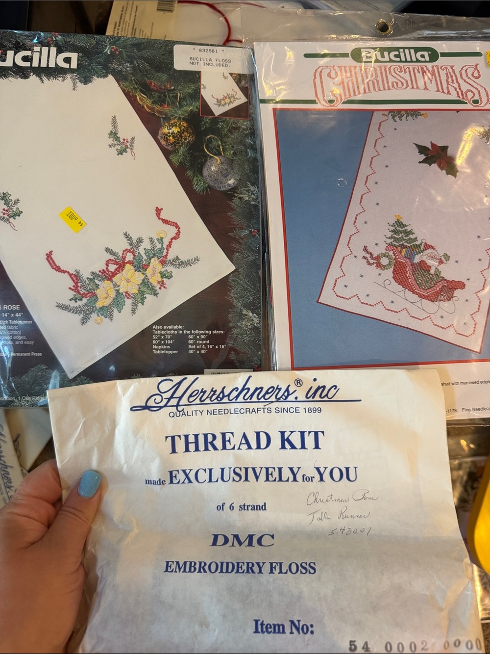 2 sets Christmas Embroidery Floss Thread Kit cross stitch with thread